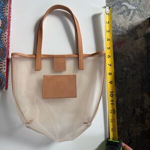 Loeffler Randall Clear Tote with Tan Trim